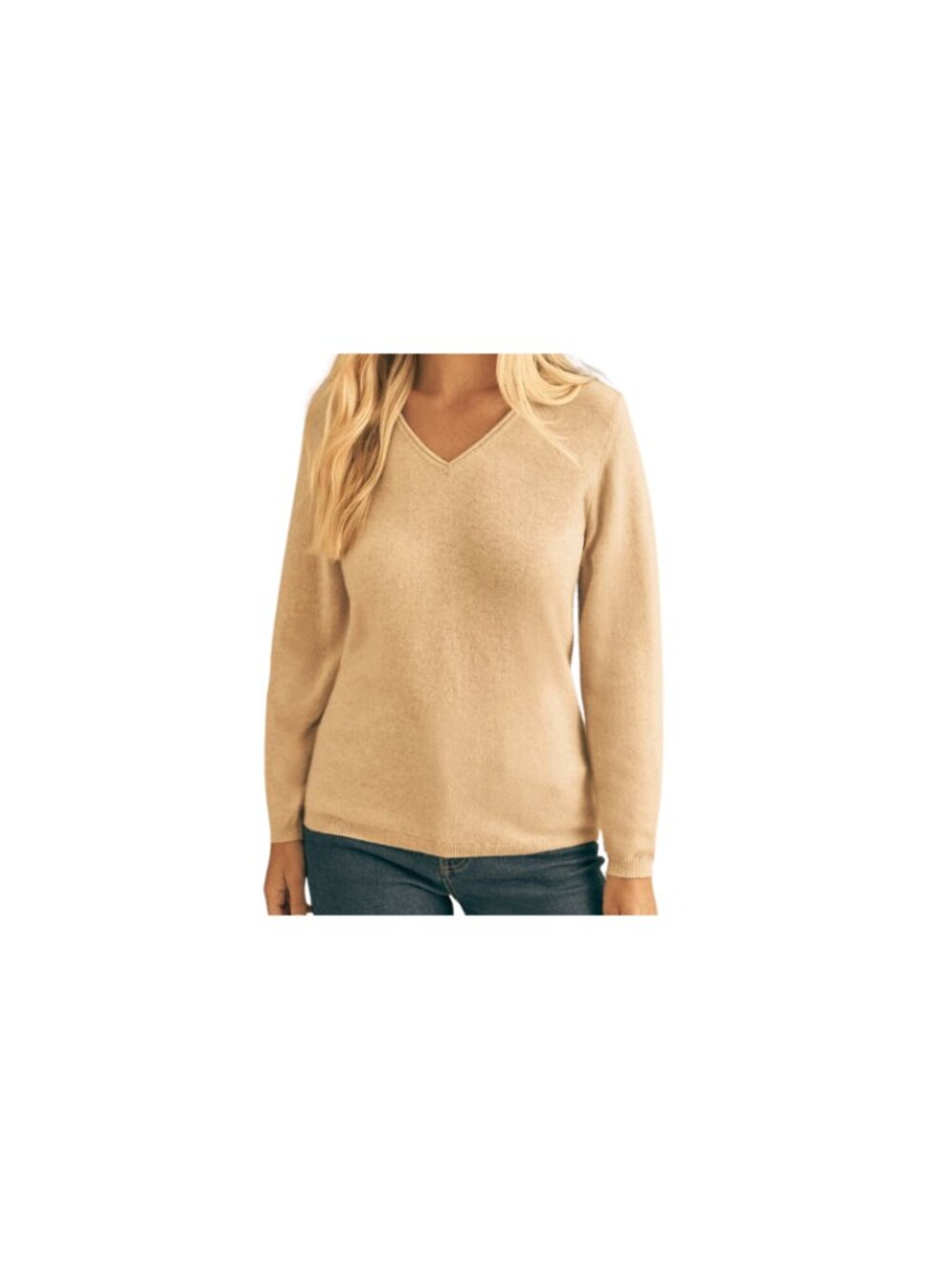 Lochmere Women’s Beige 100% Cashmere Sweater (Size S-M)